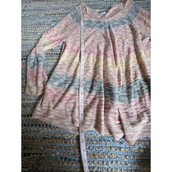 Pink Gray L/S Knit Tunic L Vneck Bohemian Fairy Grunge Ethereal Romantic Whimsy - Picture 5 of 7